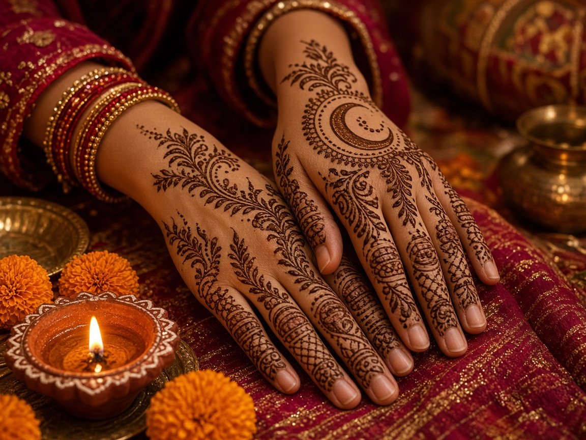 Festive mehndi hands