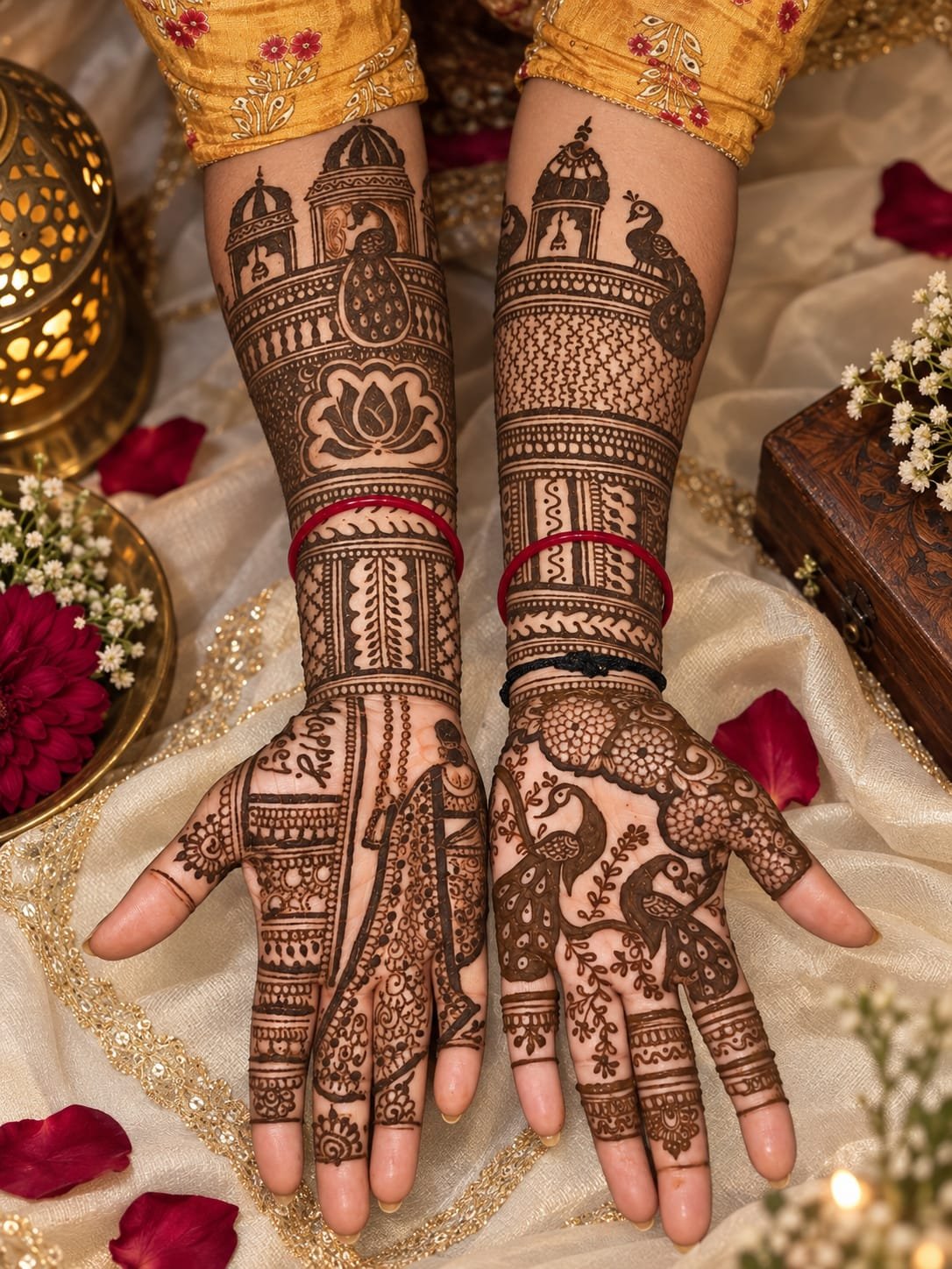Lotus bridal mehndi Kashi