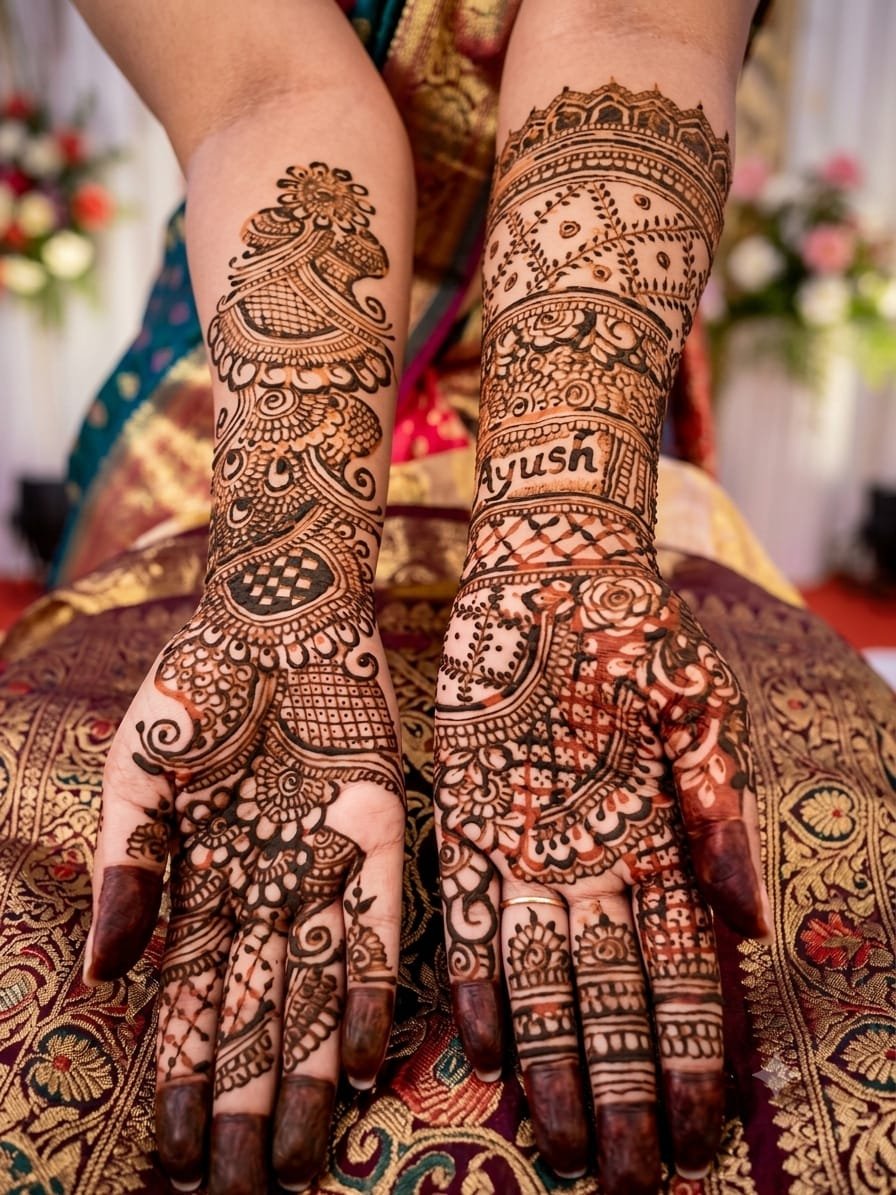 Name writing bridal mehndi